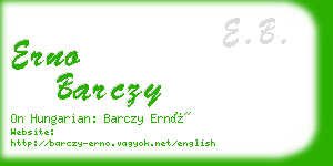 erno barczy business card